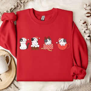 Funny Christmas Cat Sweater, Hilarious Holiday Cat Sweatshirt, Ugly Xmas Jumper, Cat Lover Gift,Festive Feline Apparel, Unisex Cozy Pullover