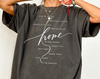 Homebody Gift Shirt, Comfort Colors Home T-Shirt, Cozy Family Quote Tee, Minimalist Script Design,Thoughtful Gift for Mom, Housewarming Gift