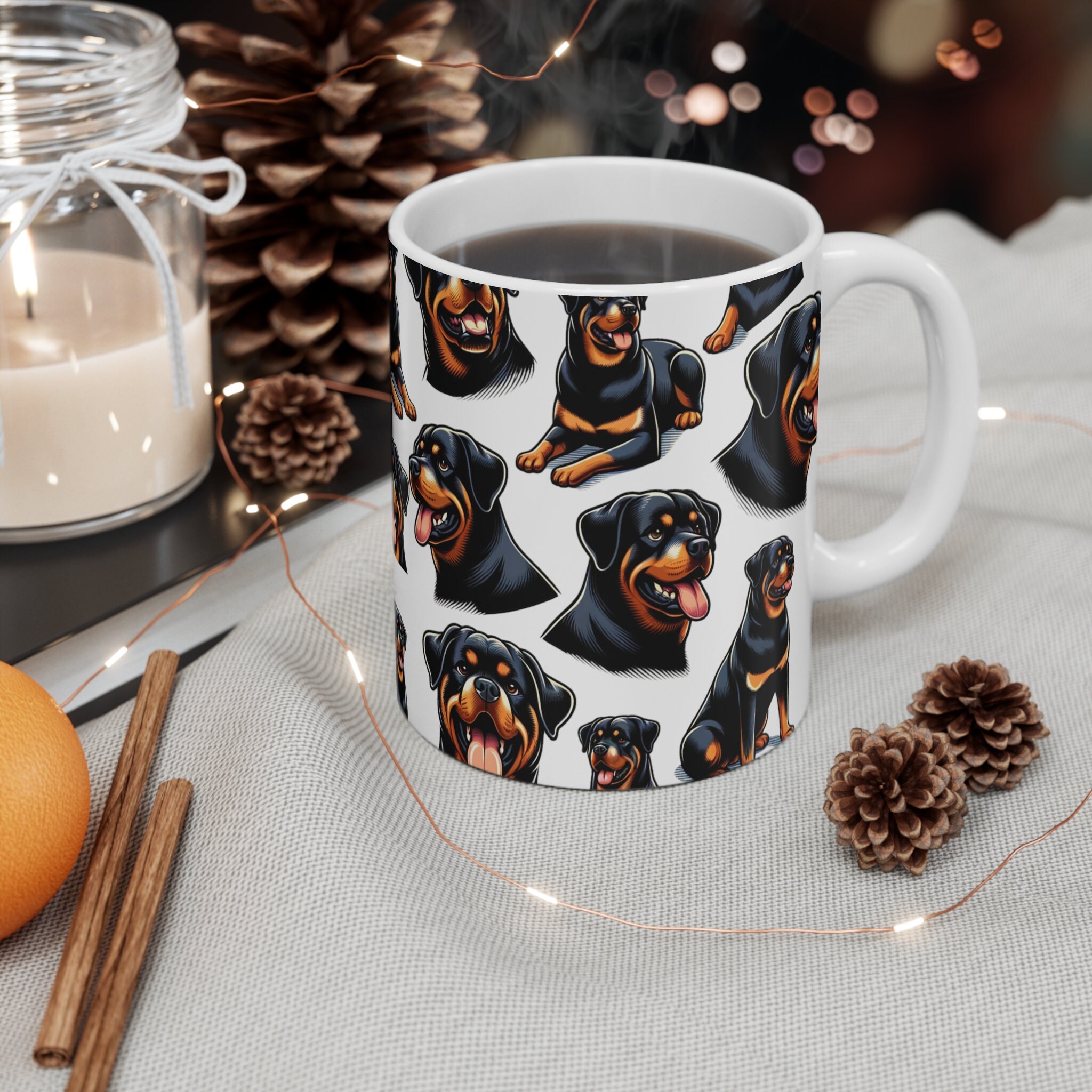 Rottweiler Pattern Mug, Cute Pet Mug, Rottweiler Gift, Cute Dog Lover Mug,  Pet Lover's Gift Mug, Patterned Mug, Dog Enthusiast Coffee Cup - Etsy