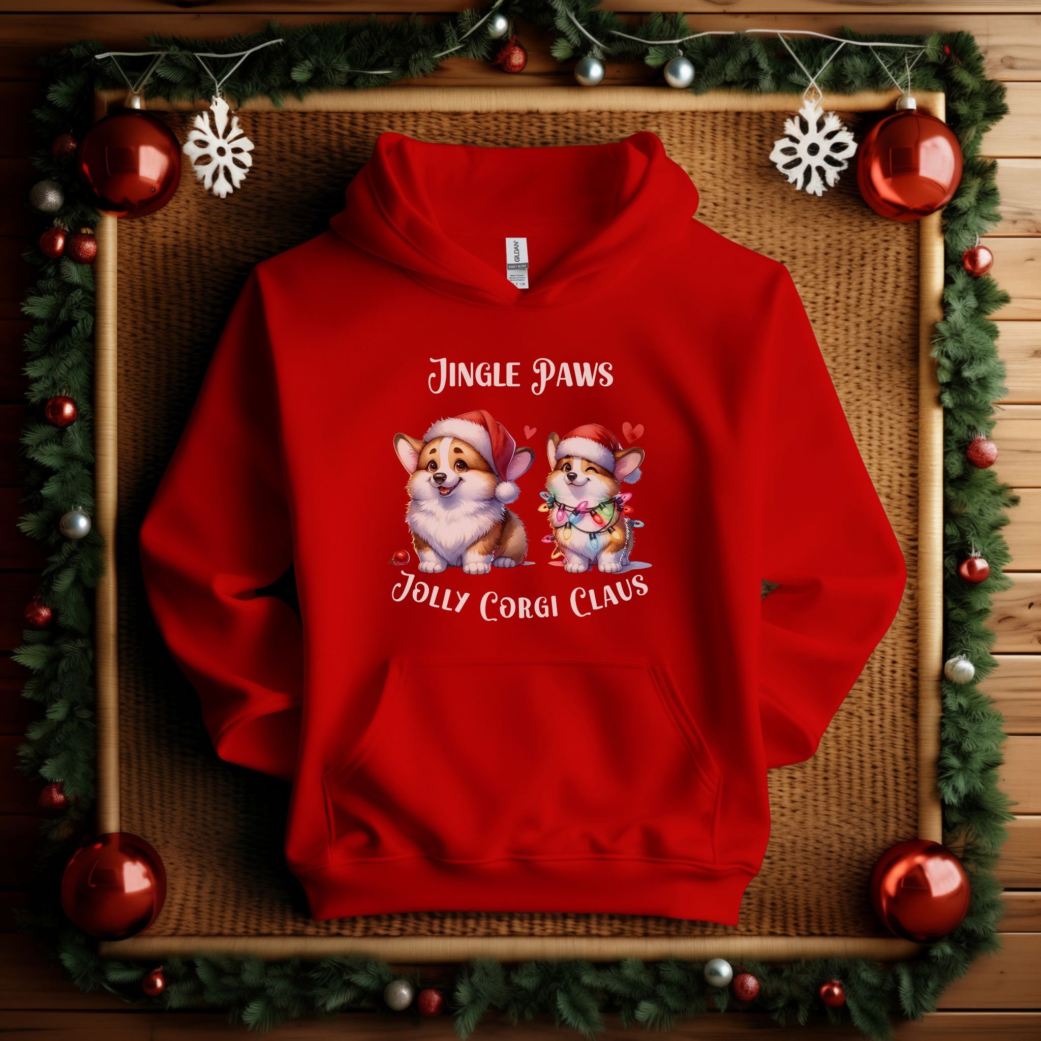 Corgi Hoodie, Jingle Paws Jolly Corgi Claus Hoodie, Corgi Christmas Hoodie  Sweatshirt, Corgi Christmas Sweater, Corgi Gift, Corgi Sweatshirt - Etsy