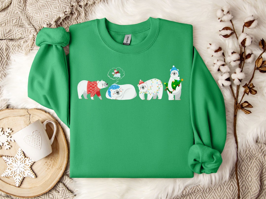 Polar Bear Sweater.polar Bear Christmas.bear Lover Sweater.polar Bear ...
