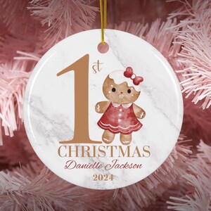 Babies First Christmas Ornament 2024, Personalized First Christmas Keepsake Ornament with Name and Year, Baby&#39;s First Xmas Gift