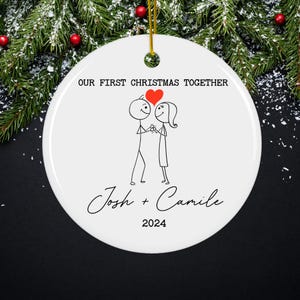 Personlig julgranskulor för par 2024, Rolig julgranskulor för pinnfolk 2024, Julgranskulor för par