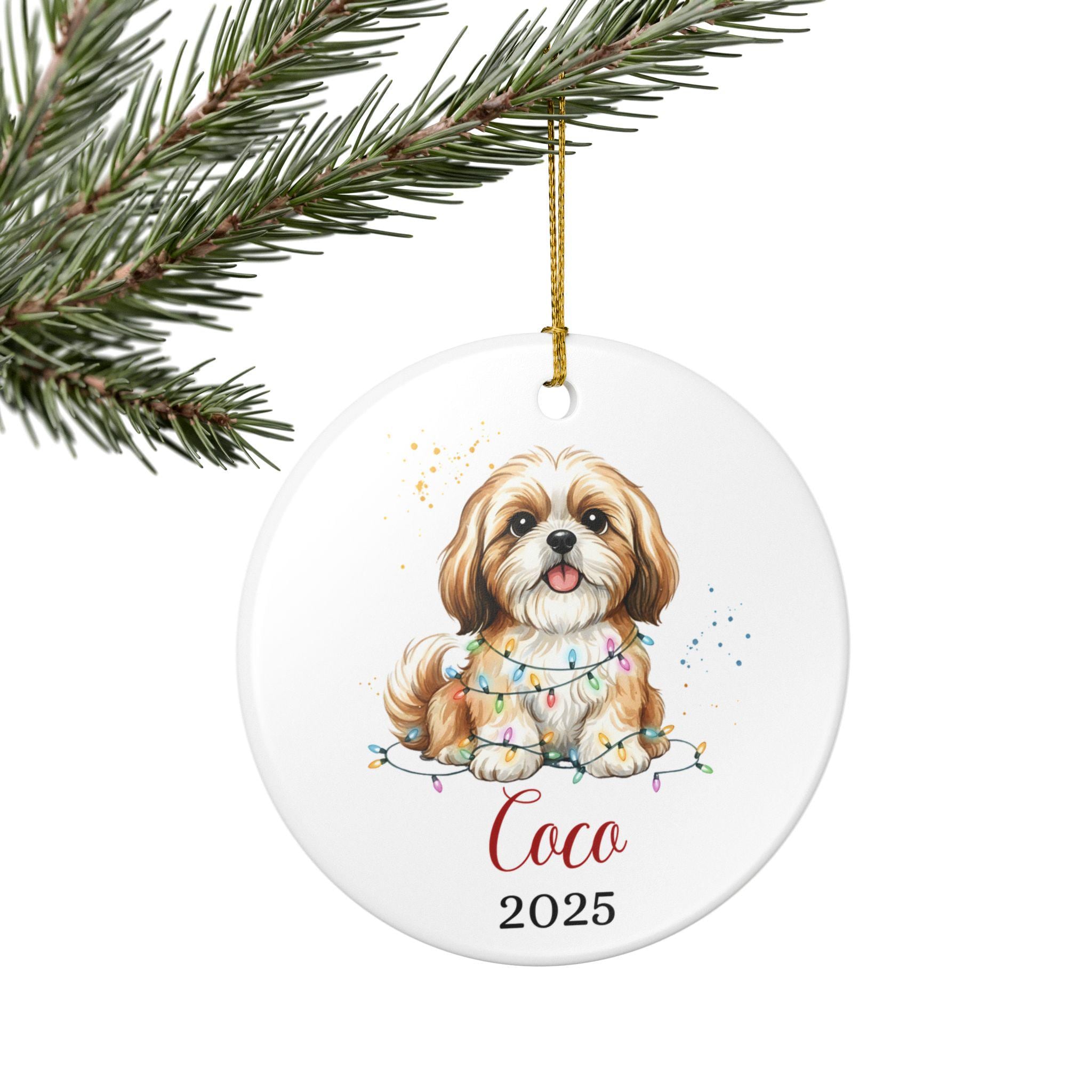 パーソナライズされたシーズーのクリスマスオーナメント2025、カスタム