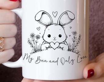 Taza de conejito, Mi bollo y único amor, Taza linda, Taza de parejas, Taza linda amante del conejo, Taza de regalo de los amantes, Regalo del día de San Valentín para la esposa, Regalos sentimentales