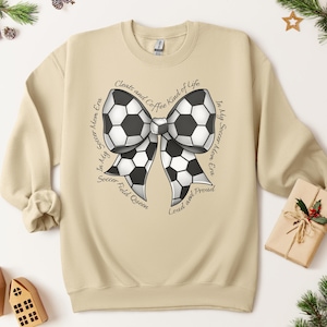 Coquette Soccer Personalized Mom Sweatshirt, Kids Name Sweater Gift For Mom, Soccer Mama, Custom Soccer Mom Hoodie, Soccer Sweater