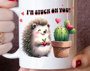 Tazza riccio, tazza riccio carina, regalo riccio, tazza amanti carini, tazza regalo amante degli animali domestici, tazza di caffè di San Valentino