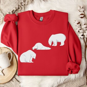 Ours polaire, pull ours polaire, ours polaire mignon, sweat-shirt ours polaire drôle, sweat-shirt ours polaire mignon, ours polaire endormi, ourson polaire image 7