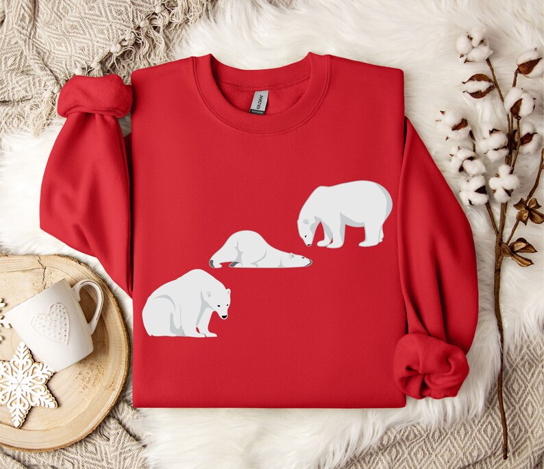Ours polaire, pull ours polaire, ours polaire mignon, sweat-shirt ours polaire drôle, sweat-shirt ours polaire mignon, ours polaire endormi, ourson polaire image 7