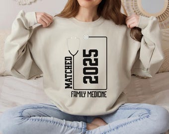 Sweat-shirt le jour du match 2026 personnalisé chemise de la résidence le jour du match cadeau pour les étudiants en médecine futurs hommes femmes médecins pull à col rond unisexe