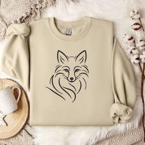 Fox Sweatshirt, Minimalist Fox Sweater, Cute Fox Shirt, Fox Lover Sweater for Women and Men, Cozy Sweater Gift for Fox Lovers, Animal Shirt