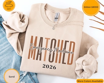 Sweat-shirt le jour du match, chemise personnalisée le jour du match 2026 pour les étudiants en médecine, futurs hommes femmes médecins, cadeau de match résidence