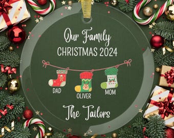 Christmas Stocking Ornament Personalized, Custom New Family Ornament, Baby&#39;s First Christmas Ornament, Personalized Family Ornament