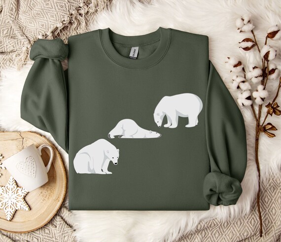 Polar Bear, polar bear Sweater, Cute Polar bear, Funny Polar Bear Sweatshirt, Cute Polar Bear Sweatshirt, Sleepy Polar Bear, Polar Bear Cub