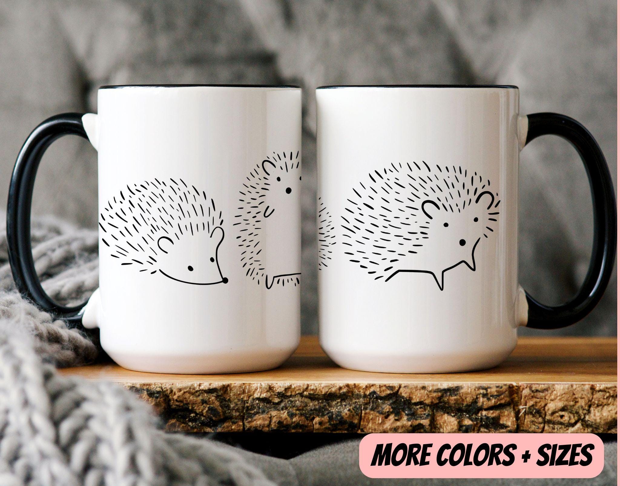 Hedgehog Mug, Minimalist Animal Mug, Cute Hedgehog Mug, Funny Animal Mug, Gifts for Her, Gifts for Him, Animal Lover Mug, Accent Coffee Mug