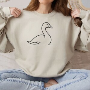 Felpa d&#39;oca, maglione d&#39;oca minimalista, camicia d&#39;oca carina, regalo per l&#39;amante dell&#39;oca, maglione animale divertente, regali per lei, regali per lui