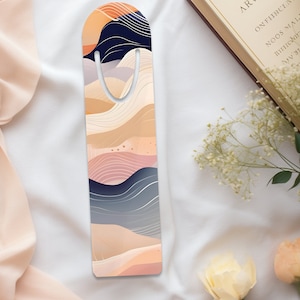 Abstract Wavy Landscape Bookmarks, Aluminum Cute Bookmark, Readers and Book lovers Gift, Cozy Bookmarks