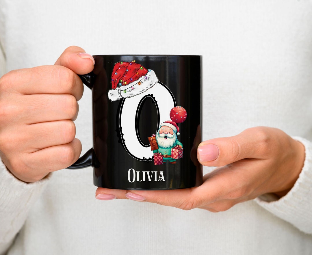 Initial Christmas Coffee Mug, Personalized Christmas Mug, Christmas