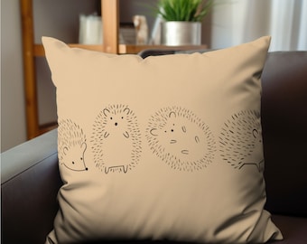 Hedgehog Pillow, Minimalist Pillow Hedgehog design, Funny gifts for Hedgehog lovers, Pillow House Warming Animal decor