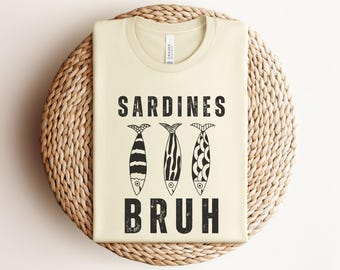 Sardines Shirt, Funny Tinned Fish Shirt, Vintage Sardine Tee, Ocean Animal Lover Gift, Graphic Tee, Fisherman Clothing