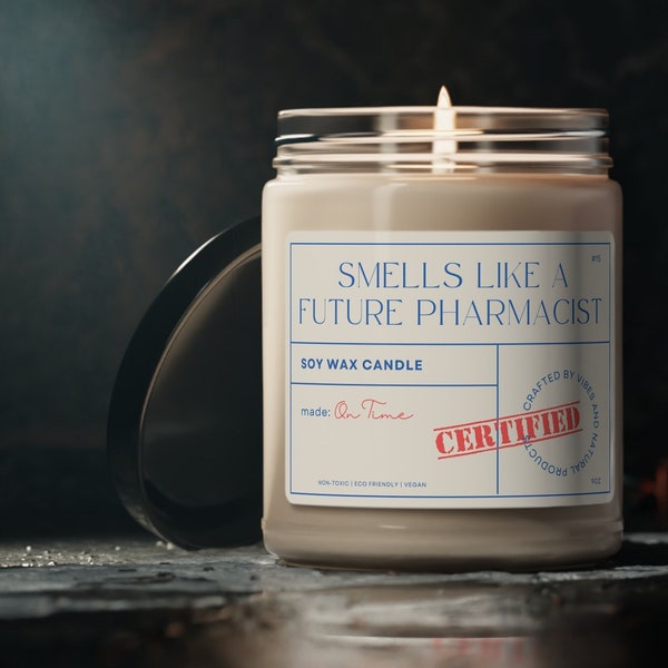 Smells Like A Future Pharmacist, Soy Wax Candle, Graduation Gift, White Coat Gift, Perfect Decoration, Collectible Candle, Eco Friendly 9oz.