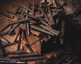 Coffin Nails - Authentic 1800's Antique Iron Nails | Traditional Use or Baneful Use | Witchcraft Supplies