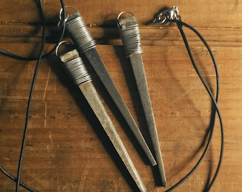 Coffin Nail Necklace · Authentic Antique 4” Nail on Leather Cord · Protection & Warding Talisman