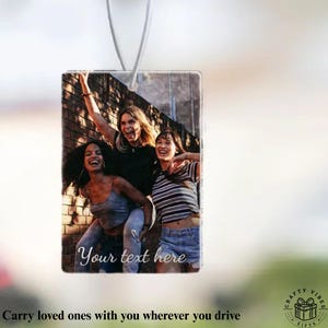 Personalized Car Air Freshener with Custom Photo, Rearview Mirror Accessory, New Car Gift for Him, Dad, Boyfriend