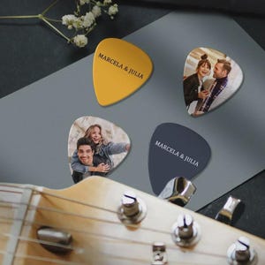 Custom Text Guitar Pick Double Sided: Personalized Musician Gift, Engraved Metal (Durable Alloy, 12pcs Set with Case)