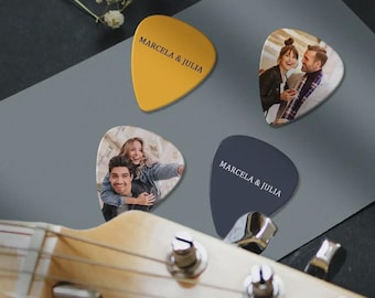 Custom Text Guitar Pick Double Sided, Personalized Engraved Metal (12pcs Set, Durable Alloy, Protective Case Included)
