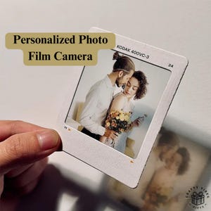 Câmera de filme fotográfico personalizada, projetor de sombra, fotos de aniversário, câmera de filme rústica, decoração de casa, fotos, presente para ele, porta-cartão fotográfico para ela