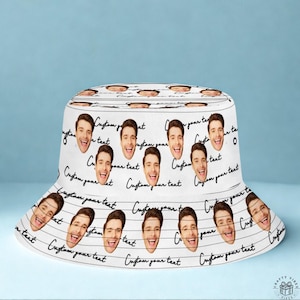 Cappello a secchiello personalizzabile con foto, pieghevole in cotone (cinturino regolabile, unisex, leggero, protezione solare estiva)