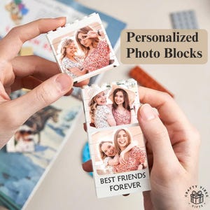 Personalized Photo Block Building Brick Puzzle Birthday Photo Collage Friend Puzzle Photo Building Block Photo Gift for Best Friend Present