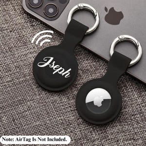 Funda AirTag personalizada de silicona para llavero con nombre de perro y gato, soporte para AirTag de Apple, llavero para mascotas, bolsa, rastreador, regalo de recuerdo único para amantes de las mascotas.