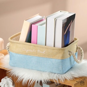 Personalized Foldable Book Organizer Custom Name Storage Box Present for Friends Bookshelf Decor Gift for Book Lovers Bedroom Office Shelf