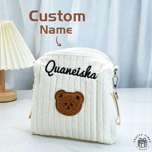 Personalized Cotton Stroller Organizer: Embroidered Diaper Bag, Travel Baby Essentials