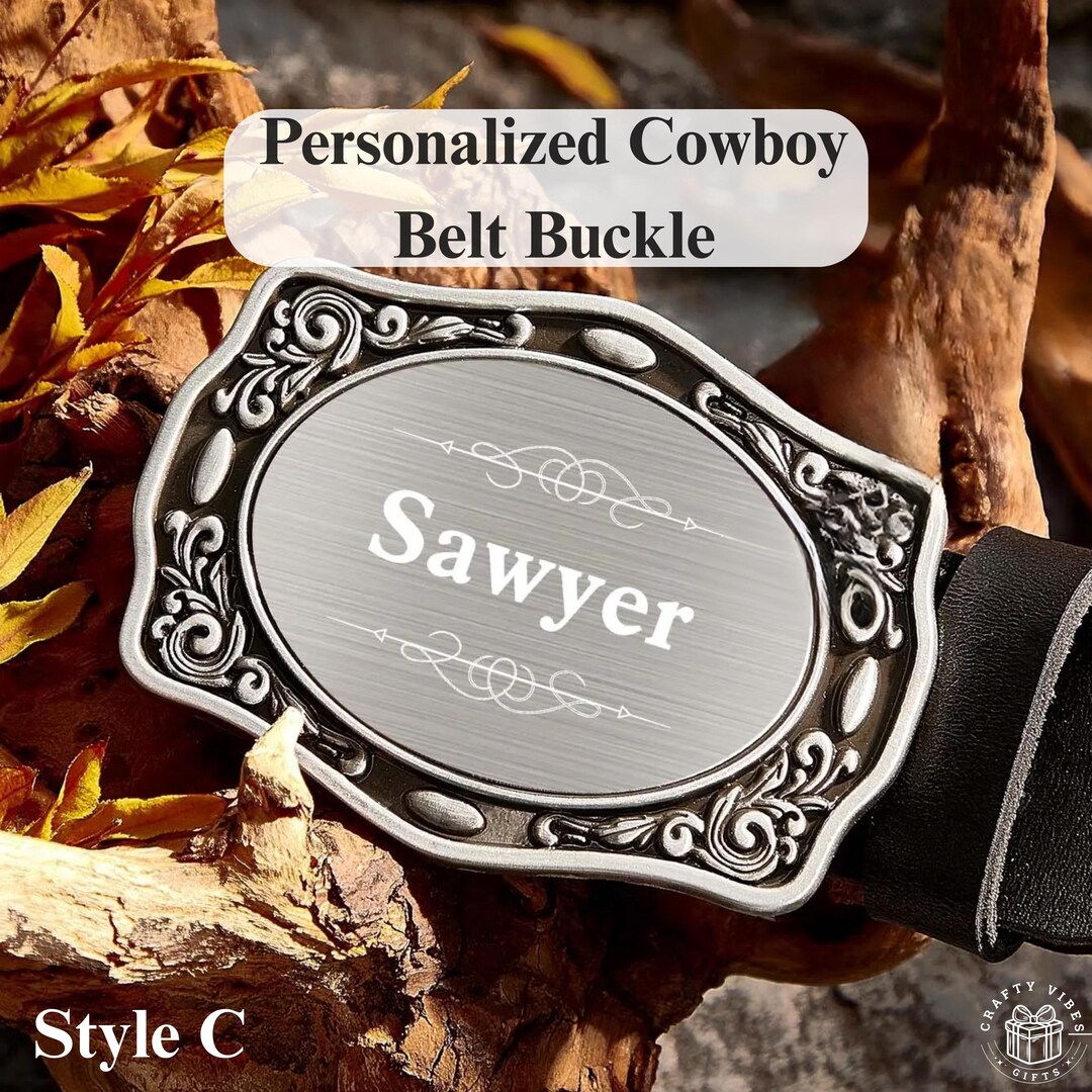 Custom Name Belt Buckle Personalized Cowboy Western Accessory for Him ...
