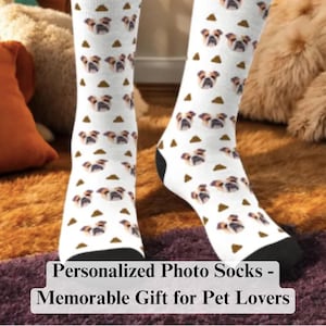 Custom Face Socks Personalized Photo Pet Socks Funny Pet Lover Accessory Bright Socks Custom Paw Portrait Socks Novelty Gift for Pet Owner