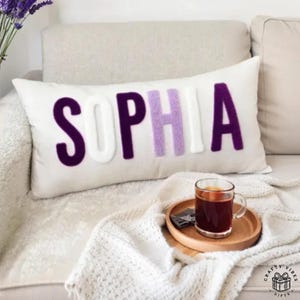 Personalized Pillow Cover Baby Girl Room Display Nursery Pillow Case Punch Needle Kids Pillow Room Dorm Decor Back to School Gift for Girls
