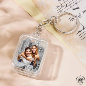 Customize Keychain for Boyfriend Anniversary Hand Crank Music Box Mini Album Keychain Musicals Keychain Accessories Charm Gift for Boyfriend