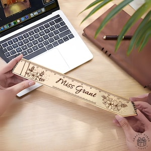 Custom Wooden Ruler Birthday Presents School Supplies Wood with Name Keepsake Rulers Office Supplies Wooden Ruler Gift for Friends for Work