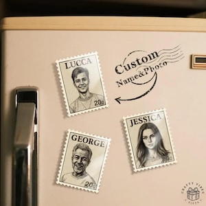 Gepersonaliseerde portret stempel vintage magneet housewarming huis aandenken koelkastmagneet keuken decor stempel magneet woondecoratie cadeau voor hem haar