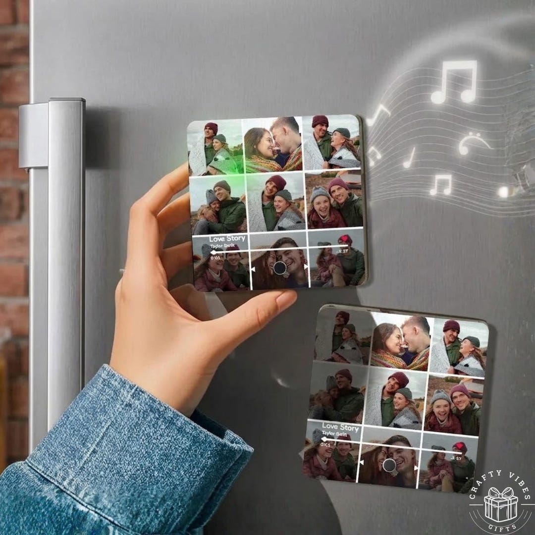 Personalized Photo Music Fridge Magnet That Plays Songs, Custom Song ...