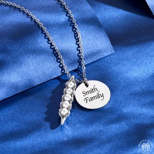 Personalised Peas in a Pod Necklace Custom Engraved Names Pendant Unique Anniversary Christmas Gift for Her Wife Girlfriend