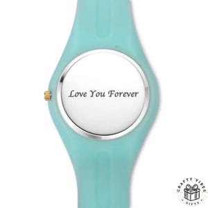 Silicone personalized watch with your uploaded picture on the face, great gift idea for birthdays or special occasions.