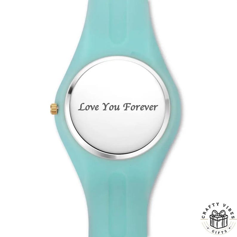 Silicone personalized watch with your uploaded picture on the face, great gift idea for birthdays or special occasions.
