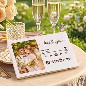 Hochzeitsvideobuch: Benutzerdefiniertes Fotocover - 7-Zoll-IPS-Display, 4 GB Speicher, wiederaufladbares USB-Digitalalbum