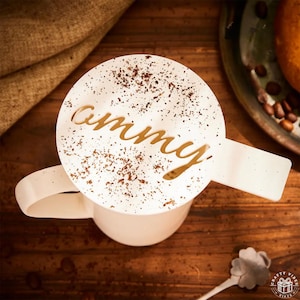 Personalized Coffee Stencil Engraved Acrylic Stencil Barista Housewarming Kitchen Coffee Art Kitchen Decor Coffee Lover Gift for Couple
