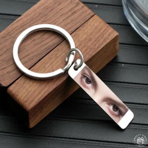 Chaveiro com foto personalizado, chaveiro com foto de olho, lembrança de amizade, presente de aniversário de aço inoxidável para melhores amigos