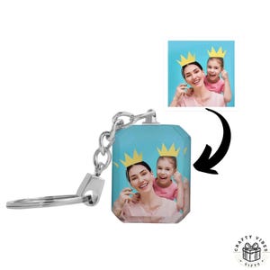 Customized Photo Keychain Birthday Charm Keychain Bag Accessories Double Sided Keychain Photo Keychains Keepsake Charms Photo Gift for Moms
